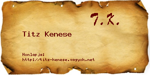 Titz Kenese névjegykártya